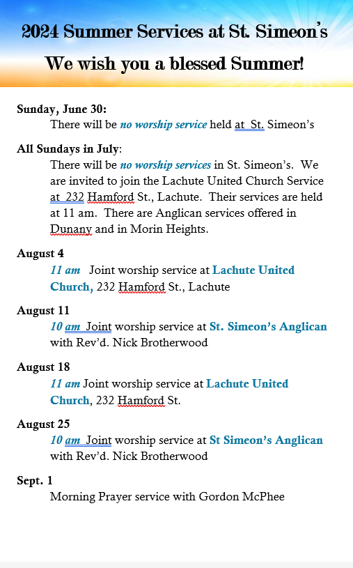 2024 Summer Services